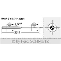 Strojové jehly pro průmyslové šicí stroje Schmetz 135X5 SUK SERV 7 70