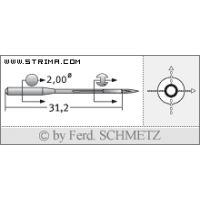 Strojové jehly pro průmyslové šicí stroje Schmetz 142X5 100