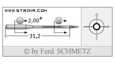 Strojové jehly pro průmyslové šicí stroje Schmetz 142X5 100