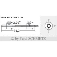 Strojové jehly pro průmyslové šicí stroje Schmetz 142X5 110
