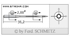Strojové jehly pro průmyslové šicí stroje Schmetz 142X5 130