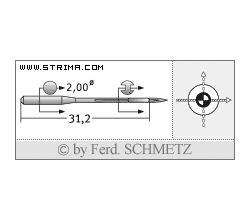 Strojové jehly pro průmyslové šicí stroje Schmetz 142X5 SUK 100