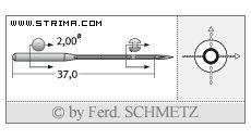 Strojové jehly pro průmyslové šicí stroje Schmetz 149X1 110