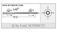 Strojové jehly pro průmyslové šicí stroje Schmetz 149X7 70