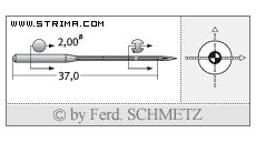Strojové jehly pro průmyslové šicí stroje Schmetz 149X7 SES 70
