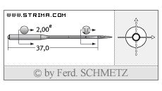 Strojové jehly pro průmyslové šicí stroje Schmetz 149X7 SPI 80