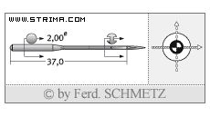 Strojové jehly pro průmyslové šicí stroje Schmetz 149X7 SUK 70