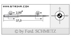 Strojové jehly pro průmyslové šicí stroje Schmetz 149X7 SUK 100