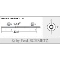 Strojové jehly pro průmyslové šicí stroje Schmetz 16X1 80