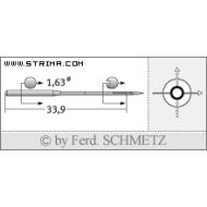Strojové jehly pro průmyslové šicí stroje Schmetz 16X231 90