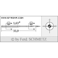 Strojové jehly pro průmyslové šicí stroje Schmetz 16X231 SES 65