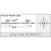Strojové jehly pro průmyslové šicí stroje Schmetz 16X231 SPI 100