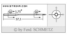 Strojové jehly pro průmyslové šicí stroje Schmetz 175X1 SPI 90