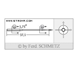 Strojové jehly pro průmyslové šicí stroje Schmetz 175X1 SPI 90