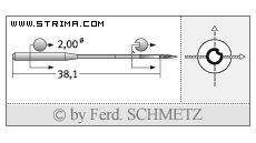 Strojové jehly pro průmyslové šicí stroje Schmetz 2134-85 CL 90