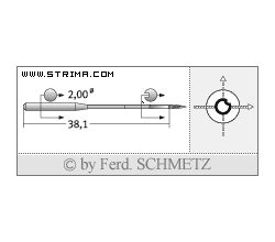 Strojové jehly pro průmyslové šicí stroje Schmetz 2134-85 CL 90