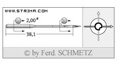 Strojové jehly pro průmyslové šicí stroje Schmetz 2134-85 CR 100