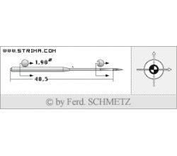 Strojové jehly pro průmyslové šicí stroje Schmetz 215 AH SES SERV 7 110