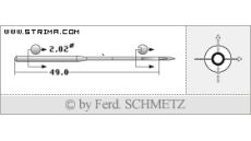 Strojové jehly pro průmyslové šicí stroje Schmetz 2331 F 100