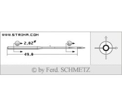 Strojové jehly pro průmyslové šicí stroje Schmetz 2331 F 100