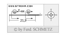 Strojové jehly pro průmyslové šicí stroje Schmetz 292 A 100