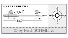 Strojové jehly pro průmyslové šicí stroje Schmetz 3207 CR 90