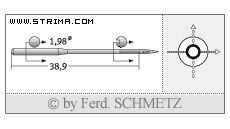 Strojové jehly pro průmyslové šicí stroje Schmetz 332 (R) 130