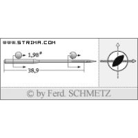 Strojové jehly pro průmyslové šicí stroje Schmetz 332 LR 110