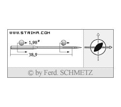Strojové jehly pro průmyslové šicí stroje Schmetz 332 LR 120