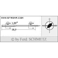 Strojové jehly pro průmyslové šicí stroje Schmetz 332 LR 130