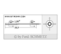 Strojové jehly pro průmyslové šicí stroje Schmetz 332 (R) 110
