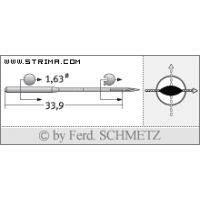 Strojové jehly pro průmyslové šicí stroje Schmetz 34 PCL 60