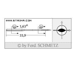 Strojové jehly pro průmyslové šicí stroje Schmetz 34 PCL 60