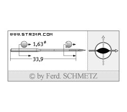 Strojové jehly pro průmyslové šicí stroje Schmetz 34 PCL 90