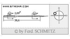Strojové jehly pro průmyslové šicí stroje Schmetz 3550120