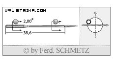 Strojové jehly pro průmyslové šicí stroje Schmetz 3550130