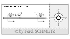 Strojové jehly pro průmyslové šicí stroje Schmetz 36211 65