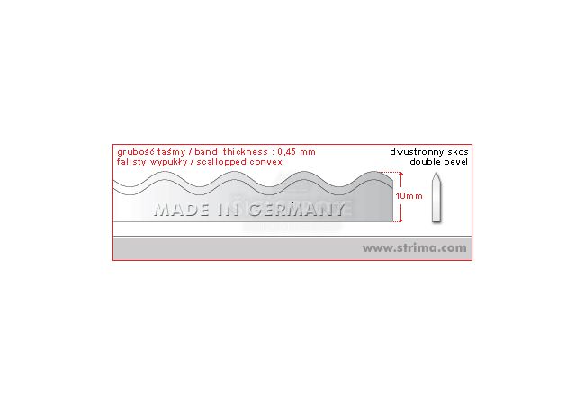 Nůž do pásové pily 3795x10x0,45mm convex BS