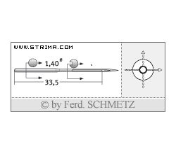 Strojové jehly pro průmyslové šicí stroje Schmetz 459 R 35