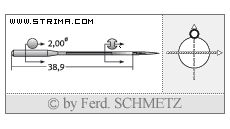 Strojové jehly pro průmyslové šicí stroje Schmetz 470 KA 120