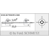 Strojové jehly pro průmyslové šicí stroje Schmetz 501 (SC) 90