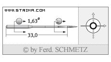 Strojové jehly pro průmyslové šicí stroje Schmetz 501 (SC) 100