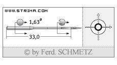 Strojové jehly pro průmyslové šicí stroje Schmetz 501 (SC) 110