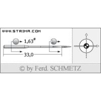 Strojové jehly pro průmyslové šicí stroje Schmetz 501 SES 80