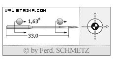 Strojové jehly pro průmyslové šicí stroje Schmetz 501 SUK 80