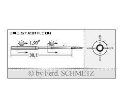 Strojové jehly pro průmyslové šicí stroje Schmetz 505 LG 170