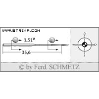 Strojové jehly pro průmyslové šicí stroje Schmetz 551 SES 80