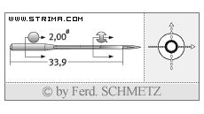 Strojové jehly pro průmyslové šicí stroje Schmetz 558 SERV 7 90
