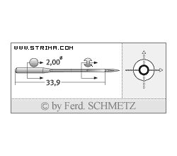 Strojové jehly pro průmyslové šicí stroje Schmetz 558 SERV 7 90