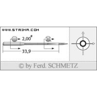 Strojové jehly pro průmyslové šicí stroje Schmetz 558 SERV 7 100